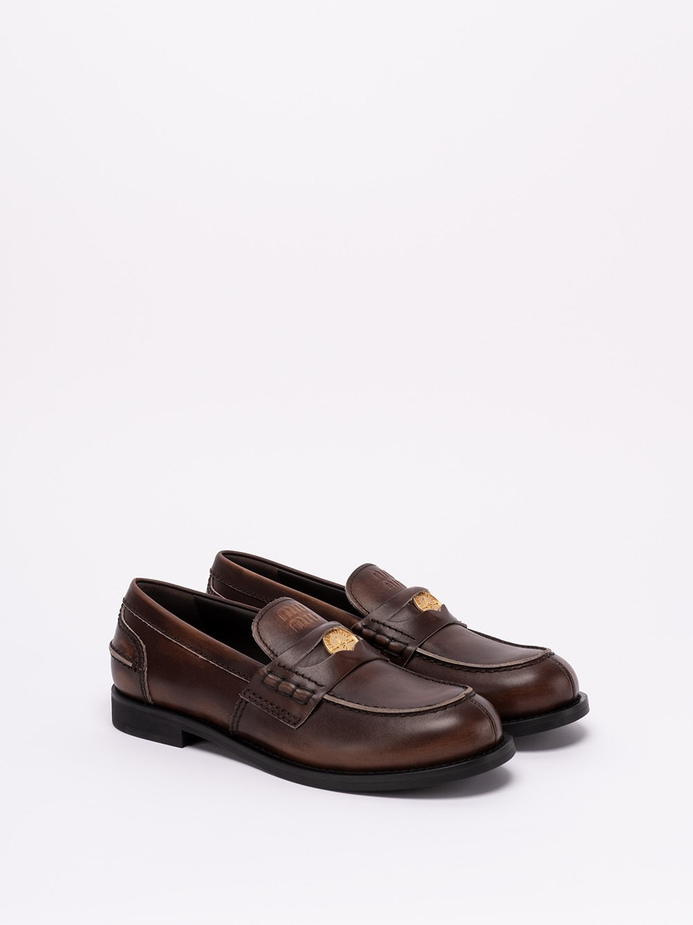 Leather `Penny` Loafers - 2