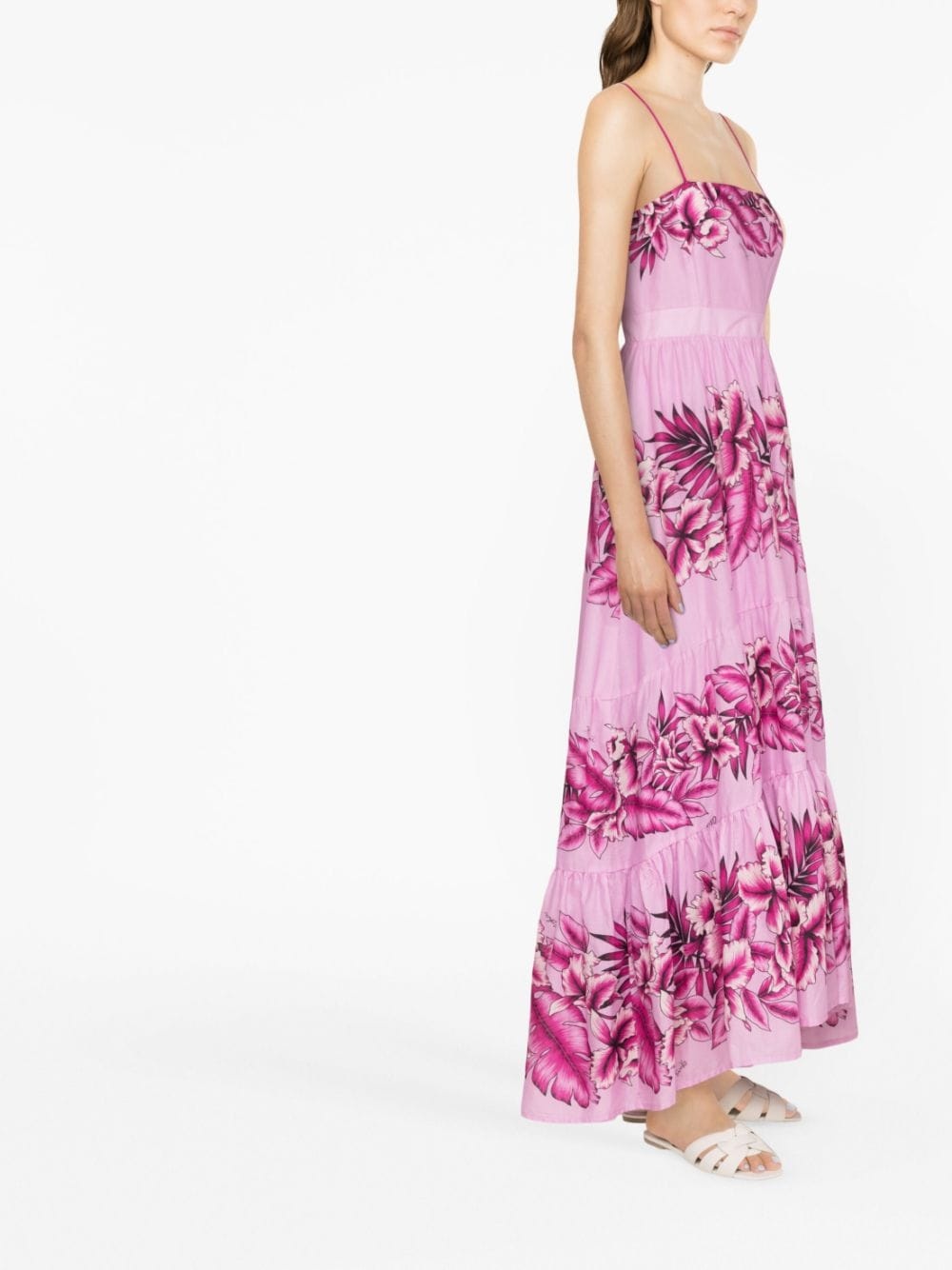 floral-print tiered maxi dress - 3