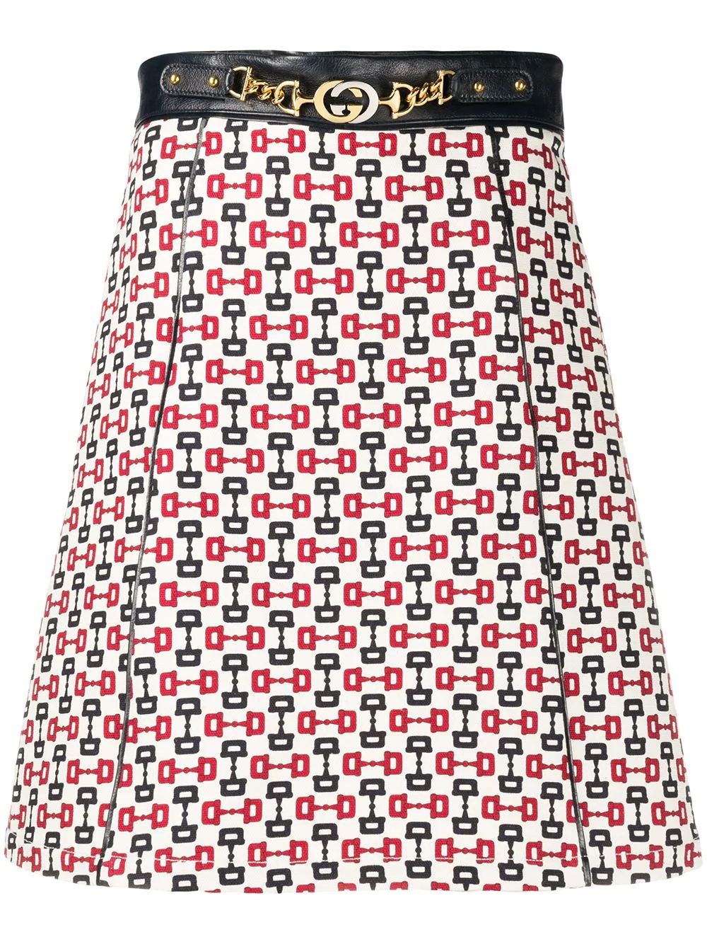 abstract print A-line skirt - 1