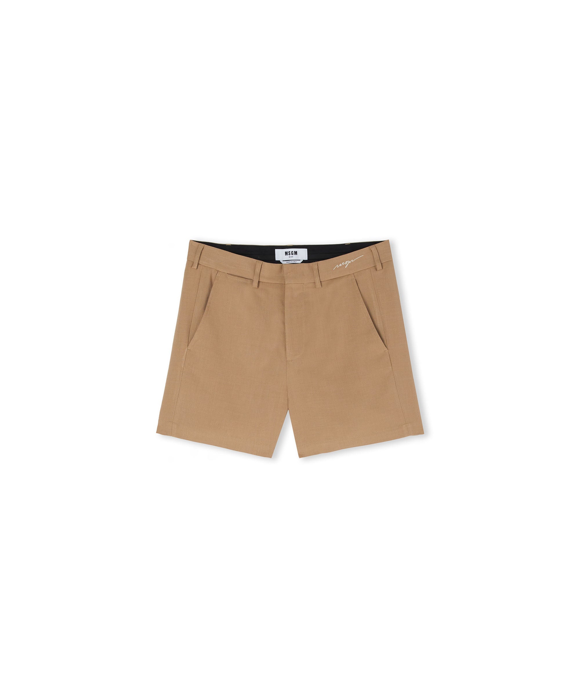 Flamed viscose canvas shorts - 1