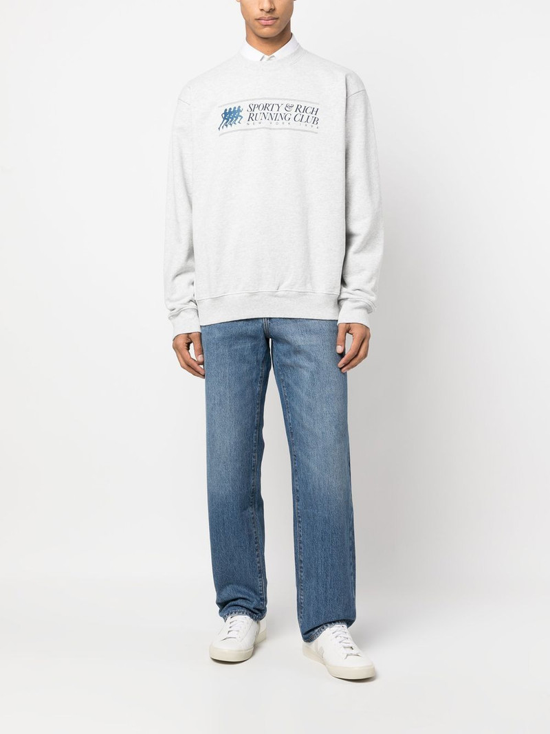 Sporty & Rich logo-print crew-neck sweatshirt outlook