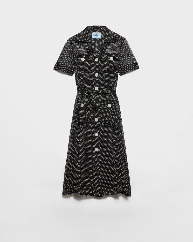 Polka-dot silk chiffon shirt dress 1
