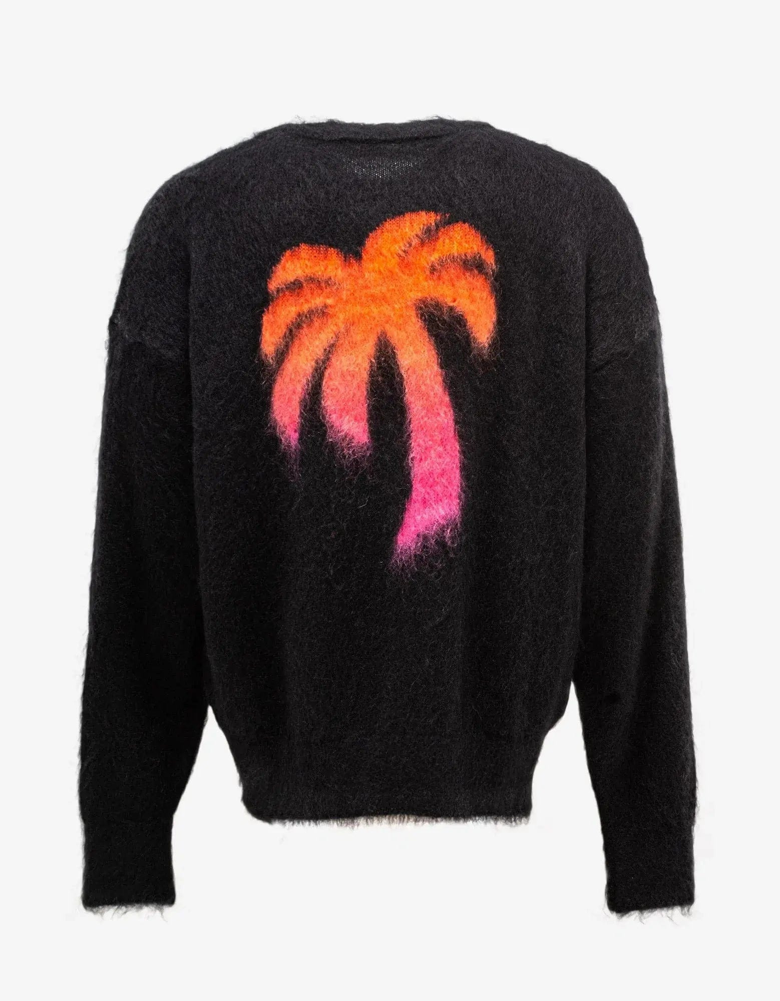 Palm Angels Black Sprayed Palm Intarsia Sweater - 2