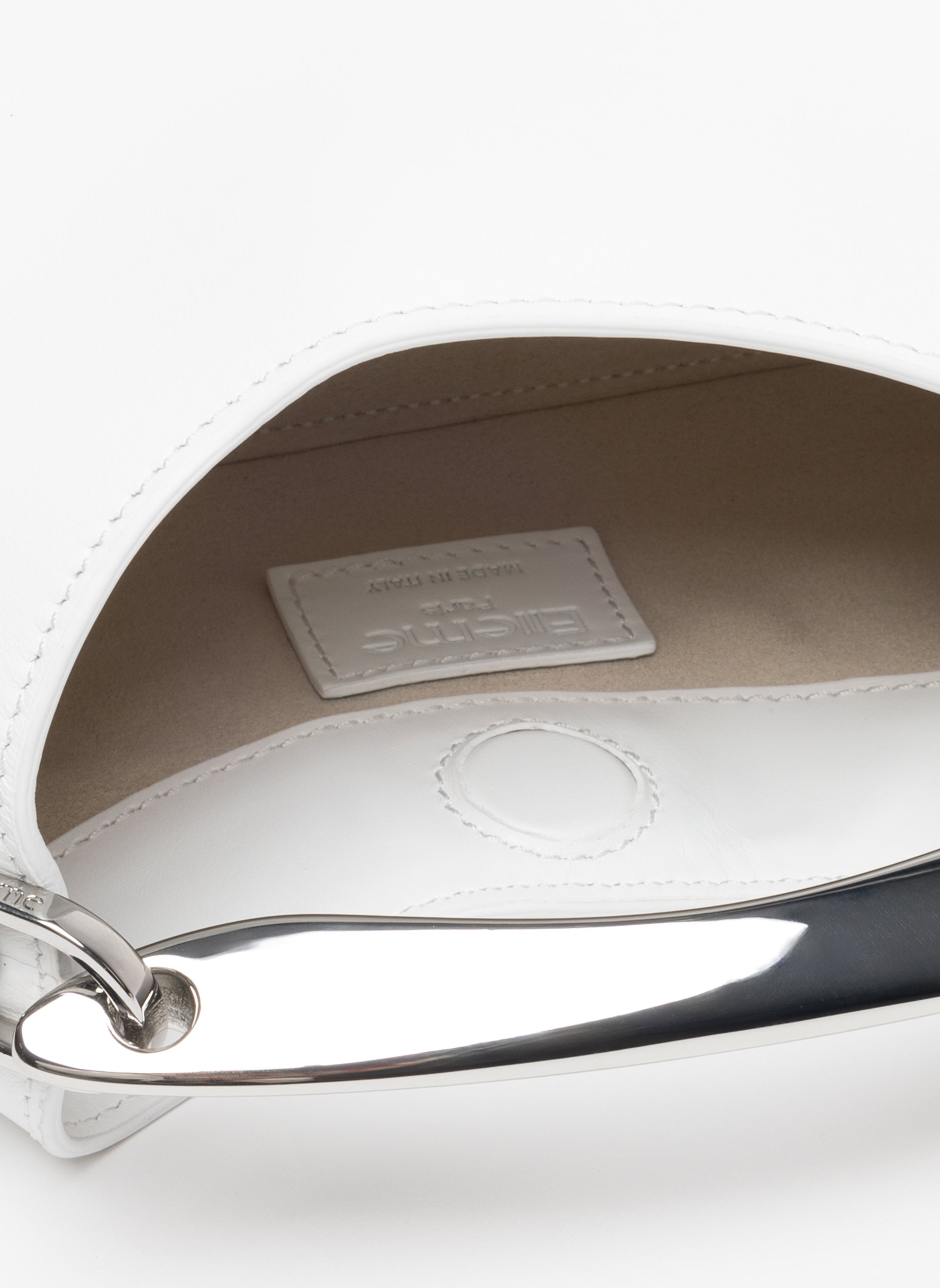 Mini Boomerang Leather White - Silver - 6