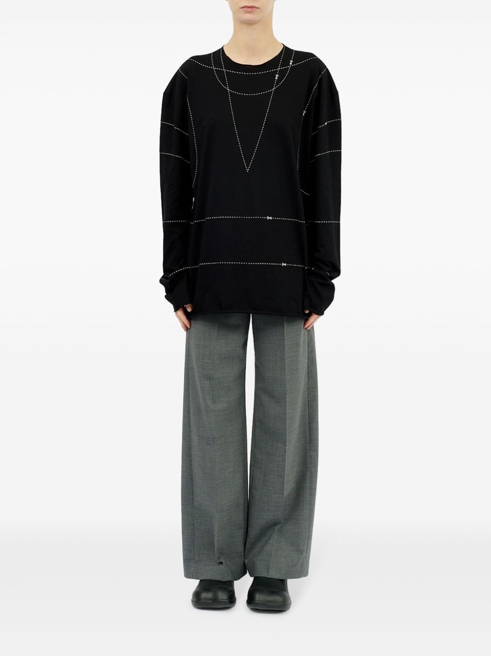 striped drop-shoulder sweatshirt - 2