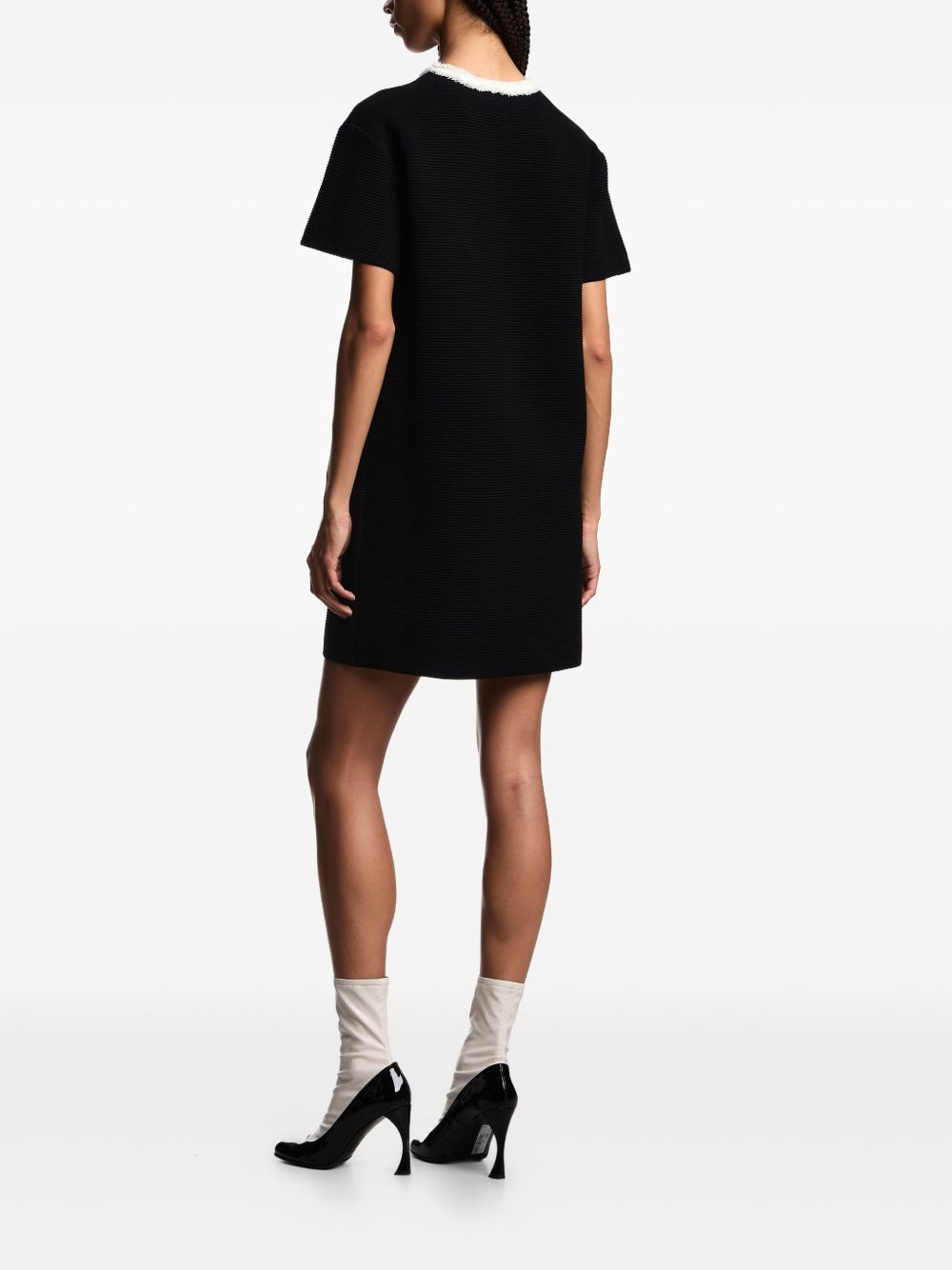 frayed-trim mini dress - 3