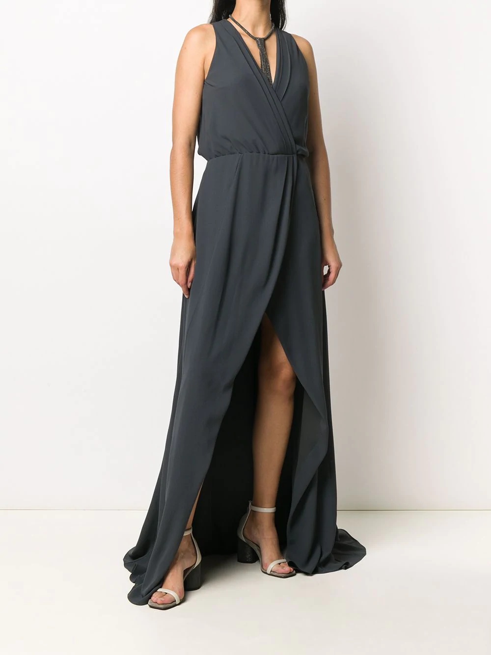 wrap front gown - 2