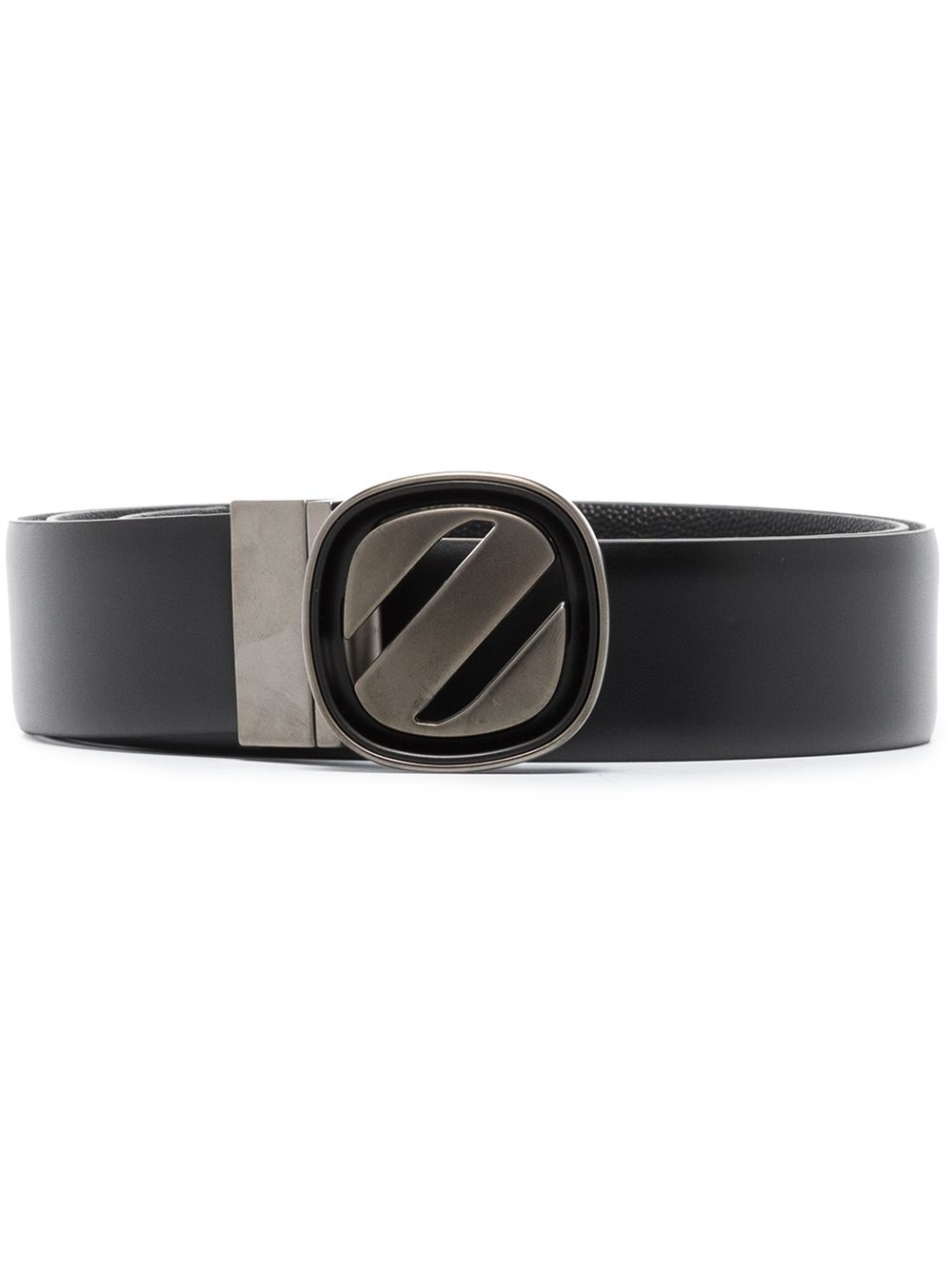 logo-buckle reversible belt - 1