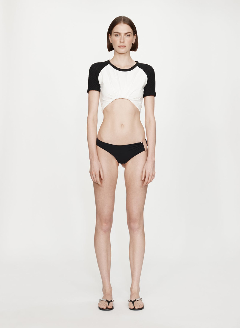 Tucked Ringer Jersey Knit Tee 1