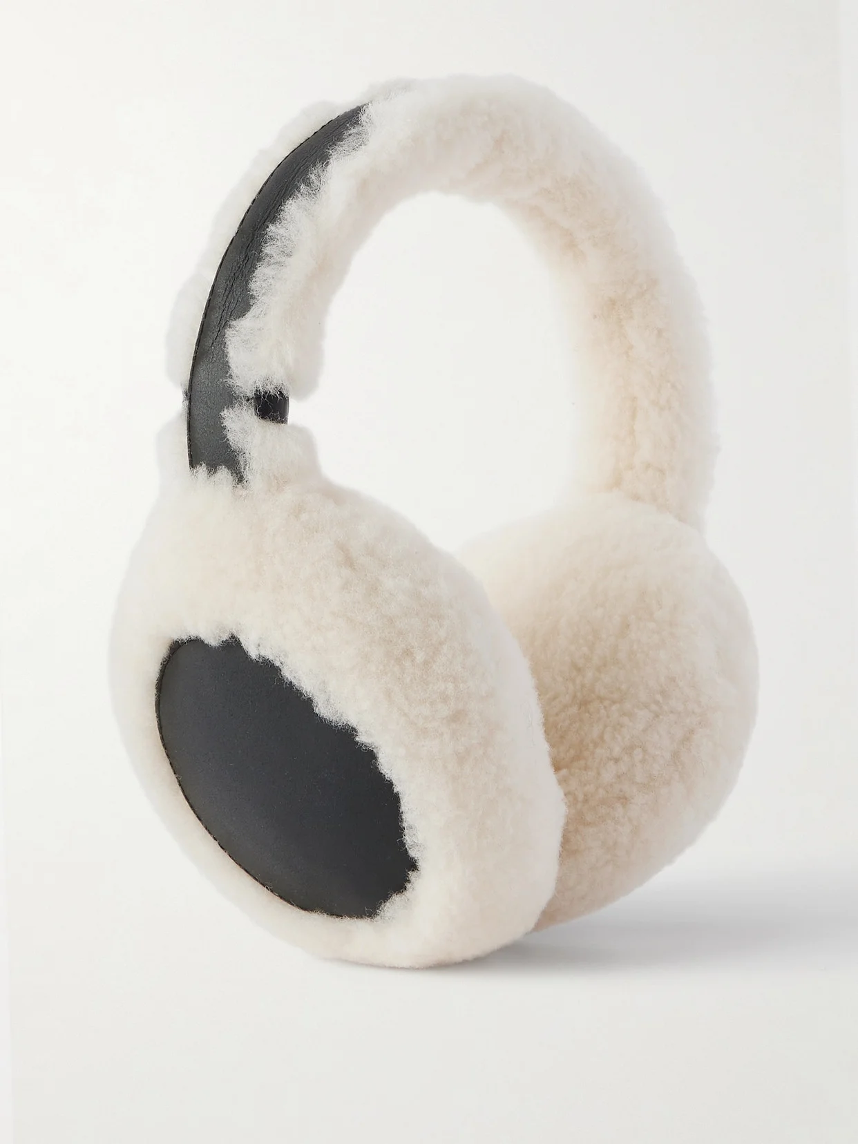 Leather And Shearling Earmuffs - 1