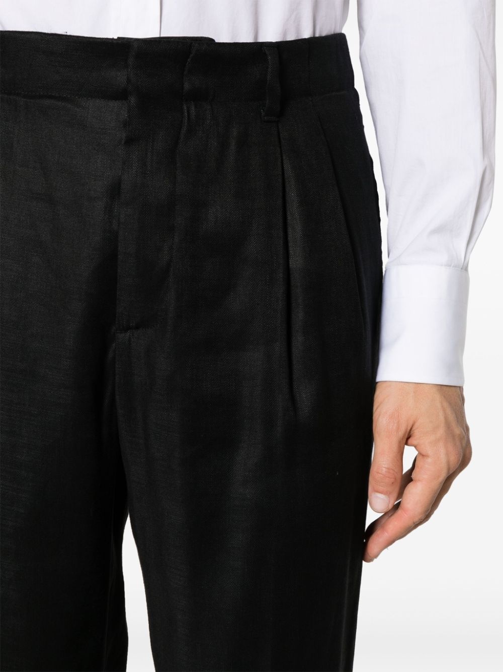 tapered-leg twill trousers - 5