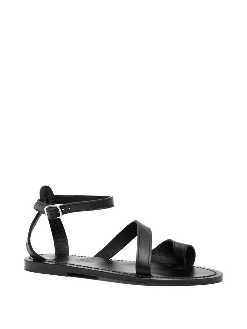 K.JACQUES leather cross-strap sandals outlook
