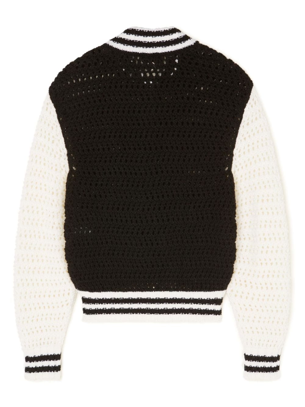 crochet-knit bomber jacket - 6