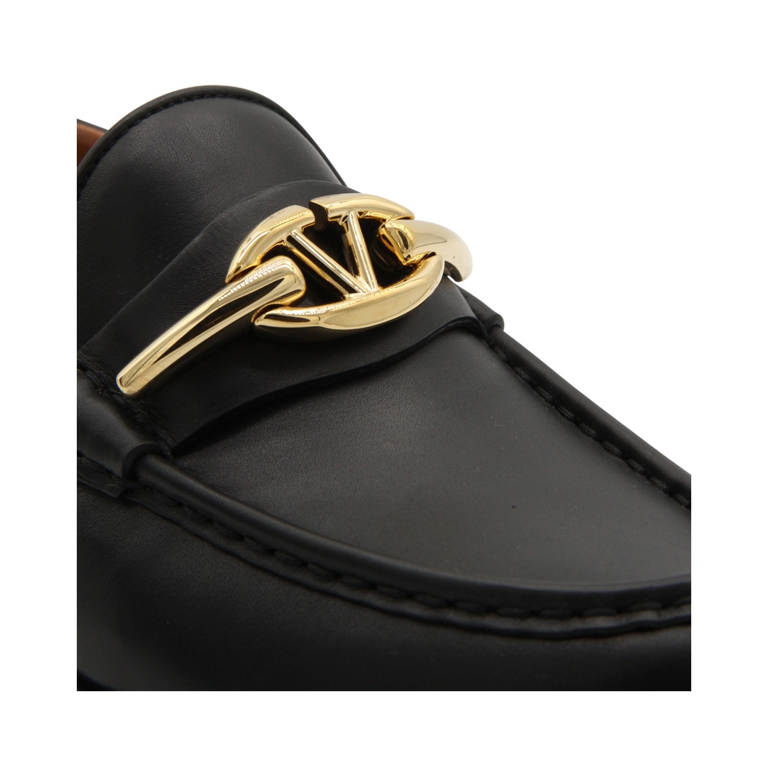 BLACK LEATHER LOAFERS - 4