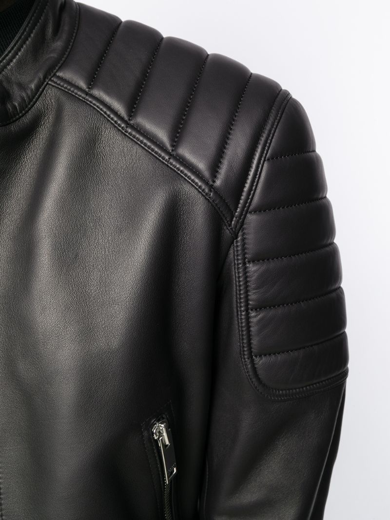 zipped biker jacket - 5