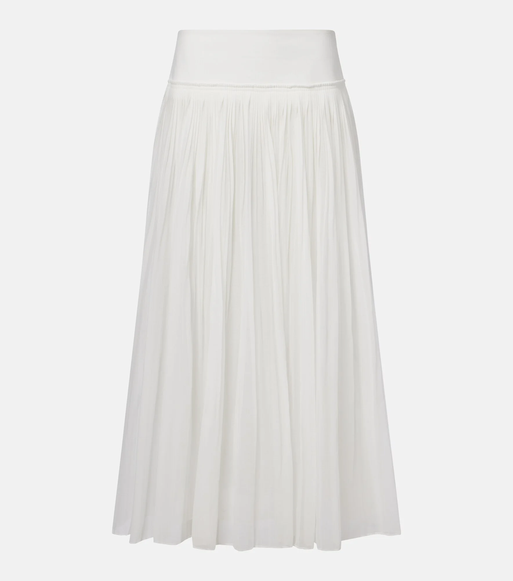 Pleated cotton muslin maxi skirt - 1