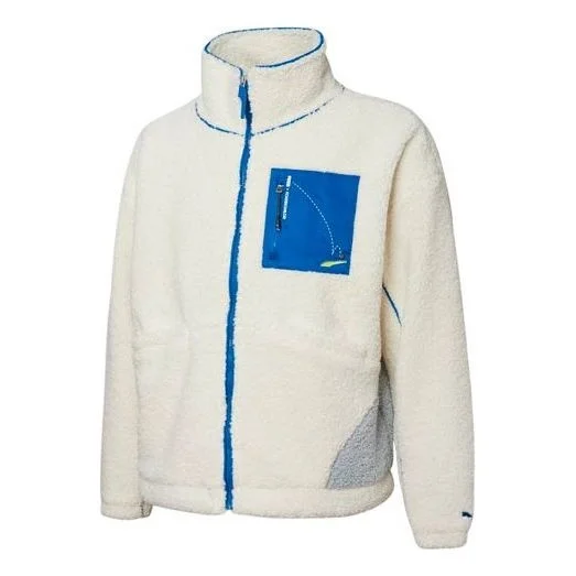 PUMA x ROARINGWILD Crossover Sherpa Jacket Contrasting Colors Zipper Pocket Fleece Stay Warm Logo Wh - 1