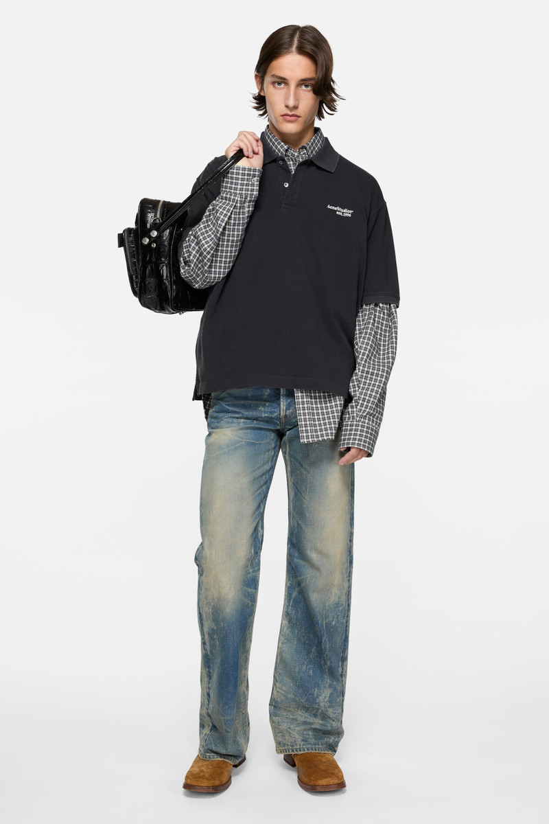 Acne Studios Washed logo polo - Black outlook