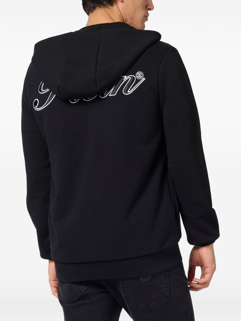logo-embroidered zip hoodie 3