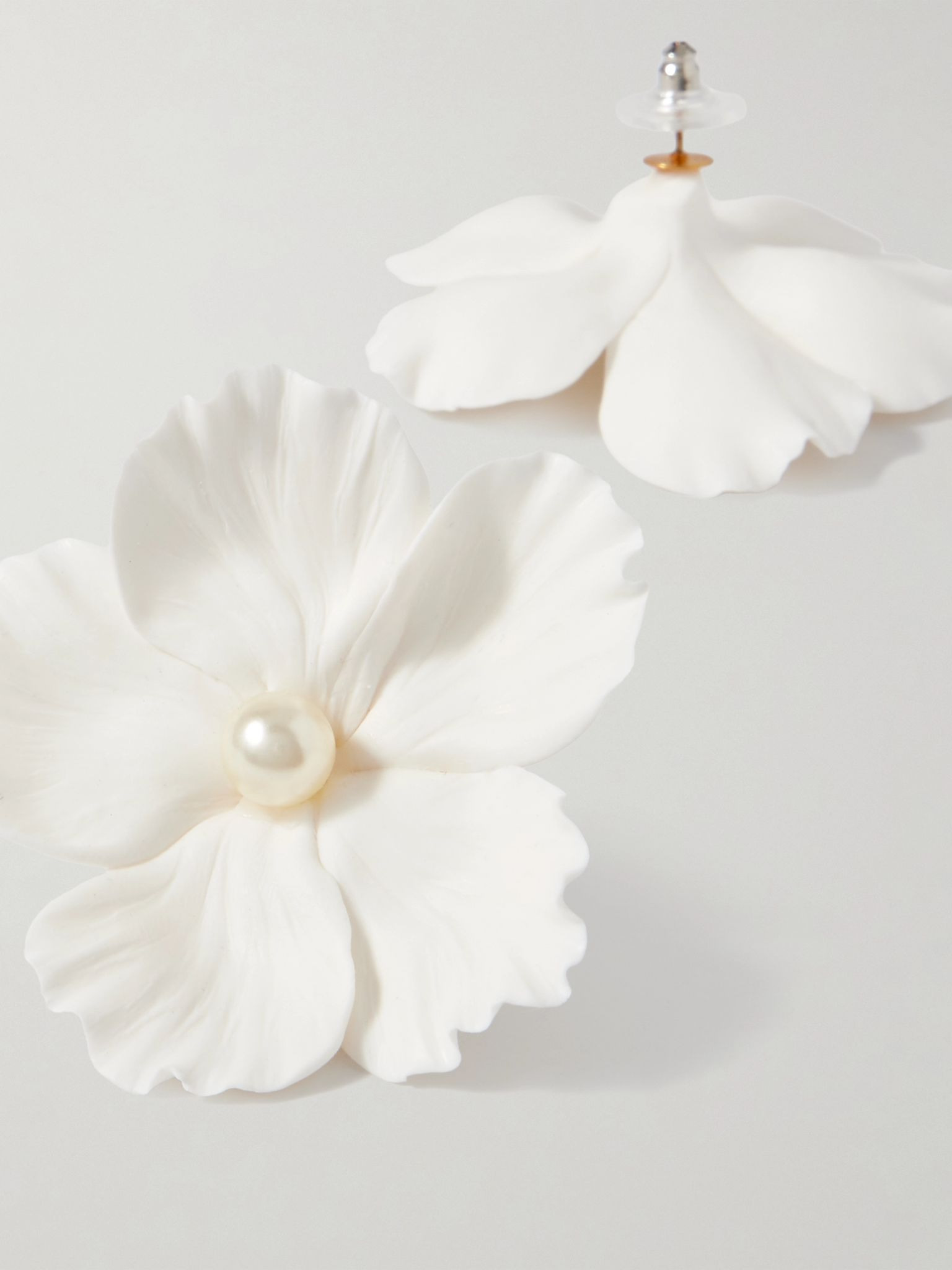 Verone clay and faux pearl earrings White - 3