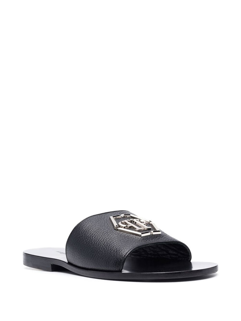 PHILIPP PLEIN logo-skull flat sandals outlook