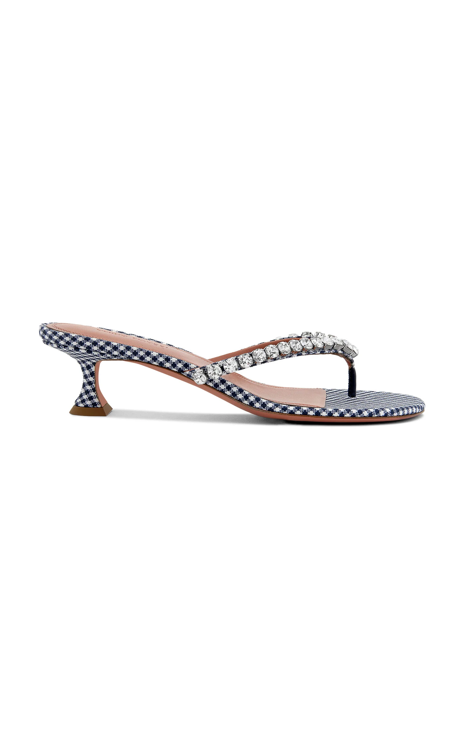 Gigi Crystal Gingham Thong Sandals blue - 1