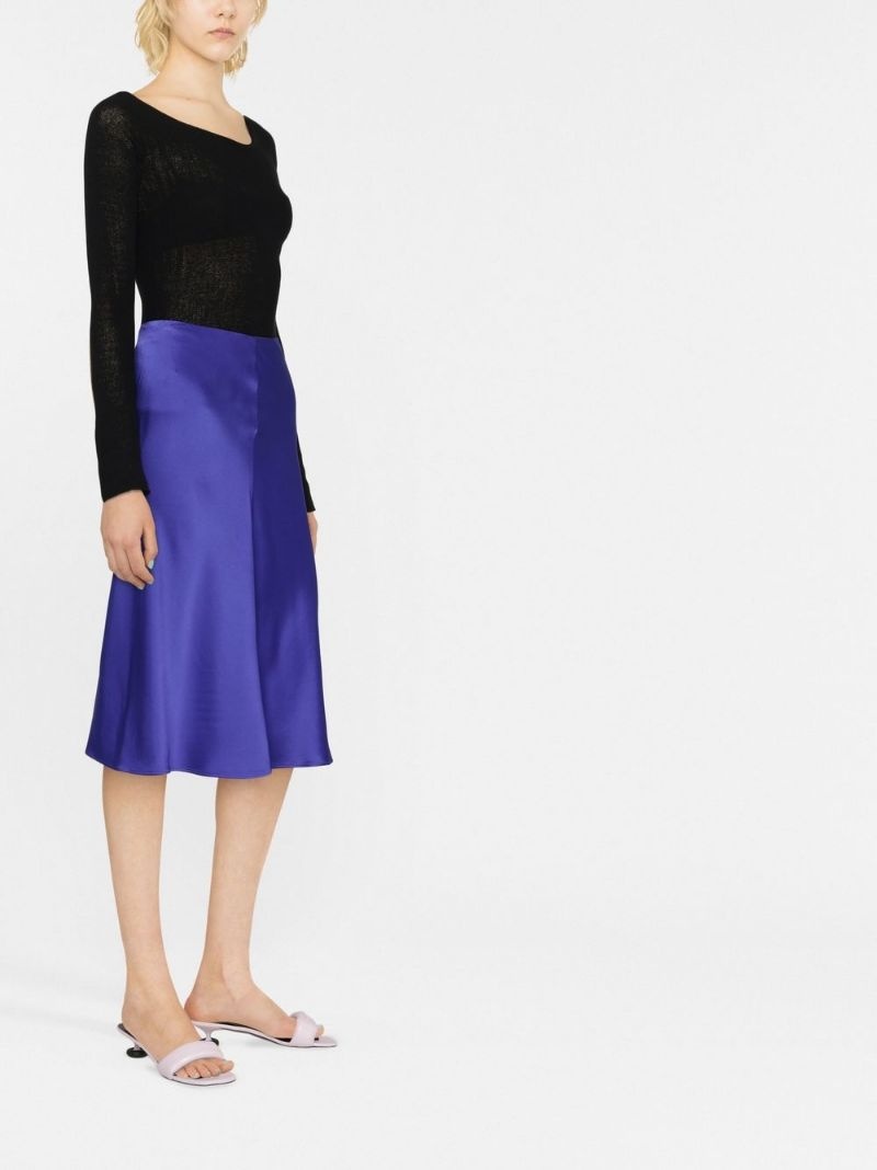 high-waisted satin-finish skirt - 4