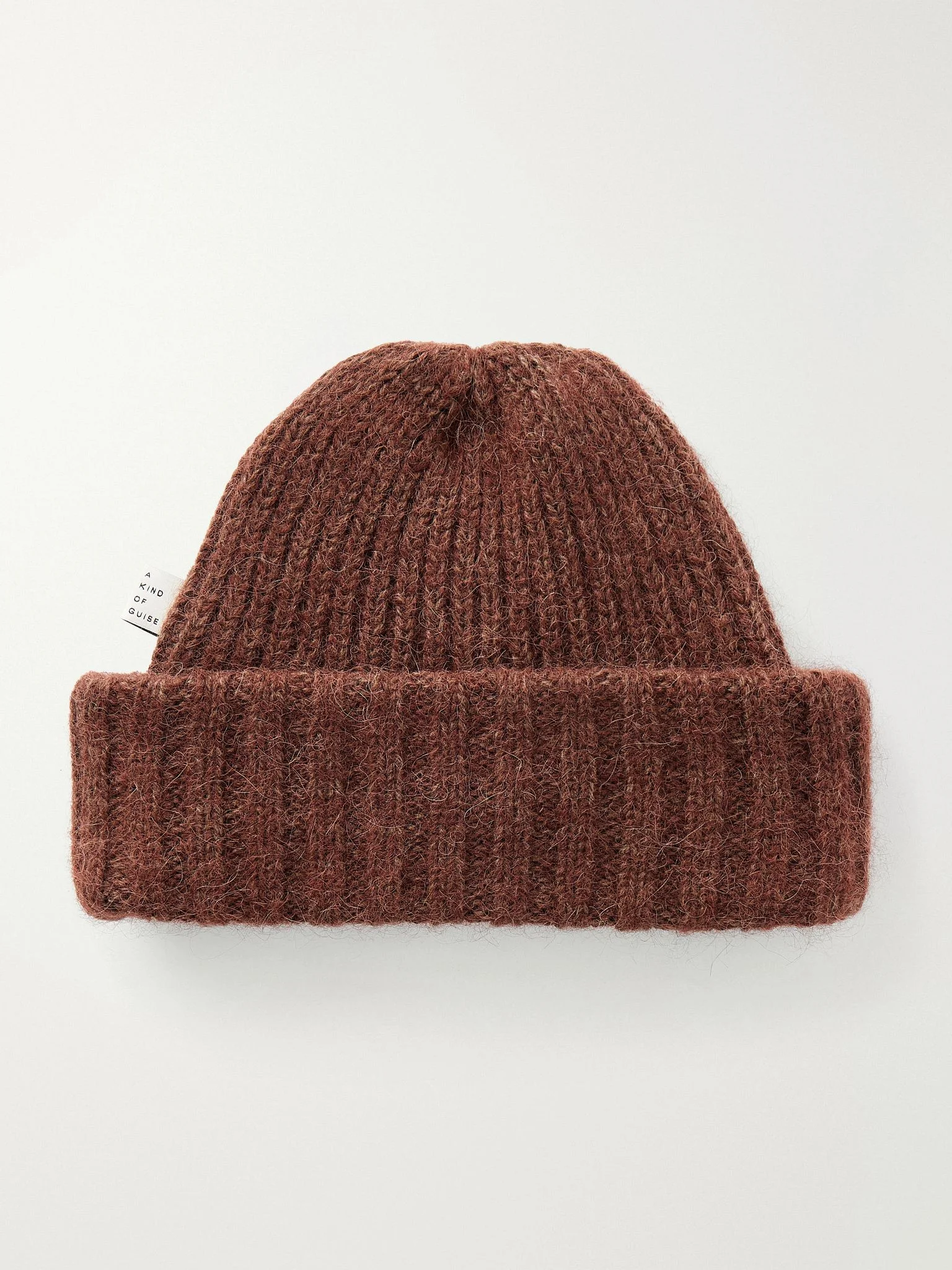 Orlu Ribbed Alpaca and Merino Wool-Blend Beanie Brown - 1