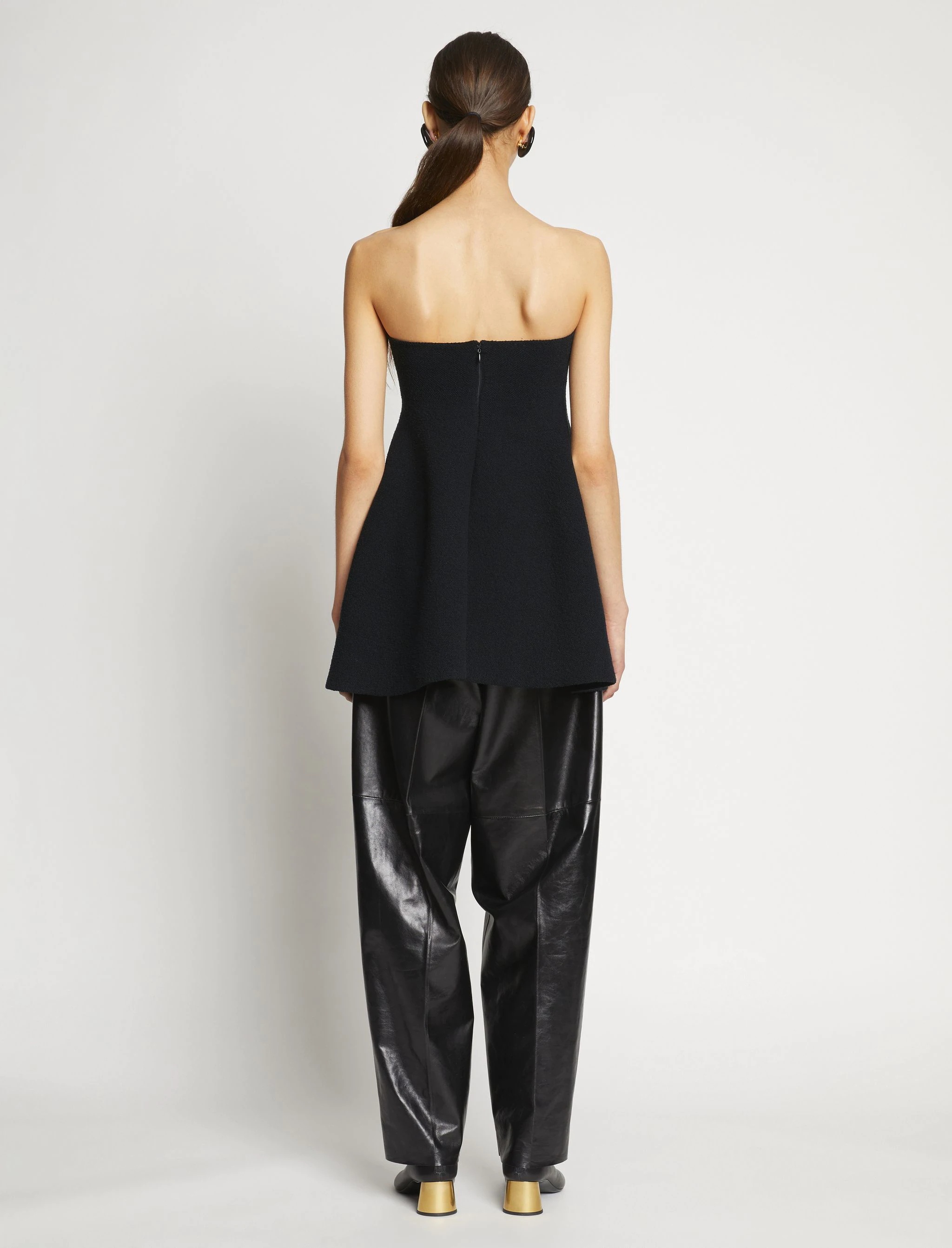 Silk Viscose Boucle Strapless Top - 5