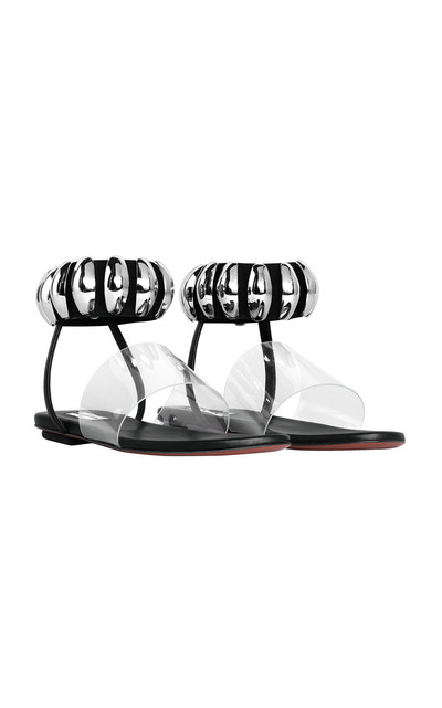 Alaïa Pebble Embellished Sandals black outlook
