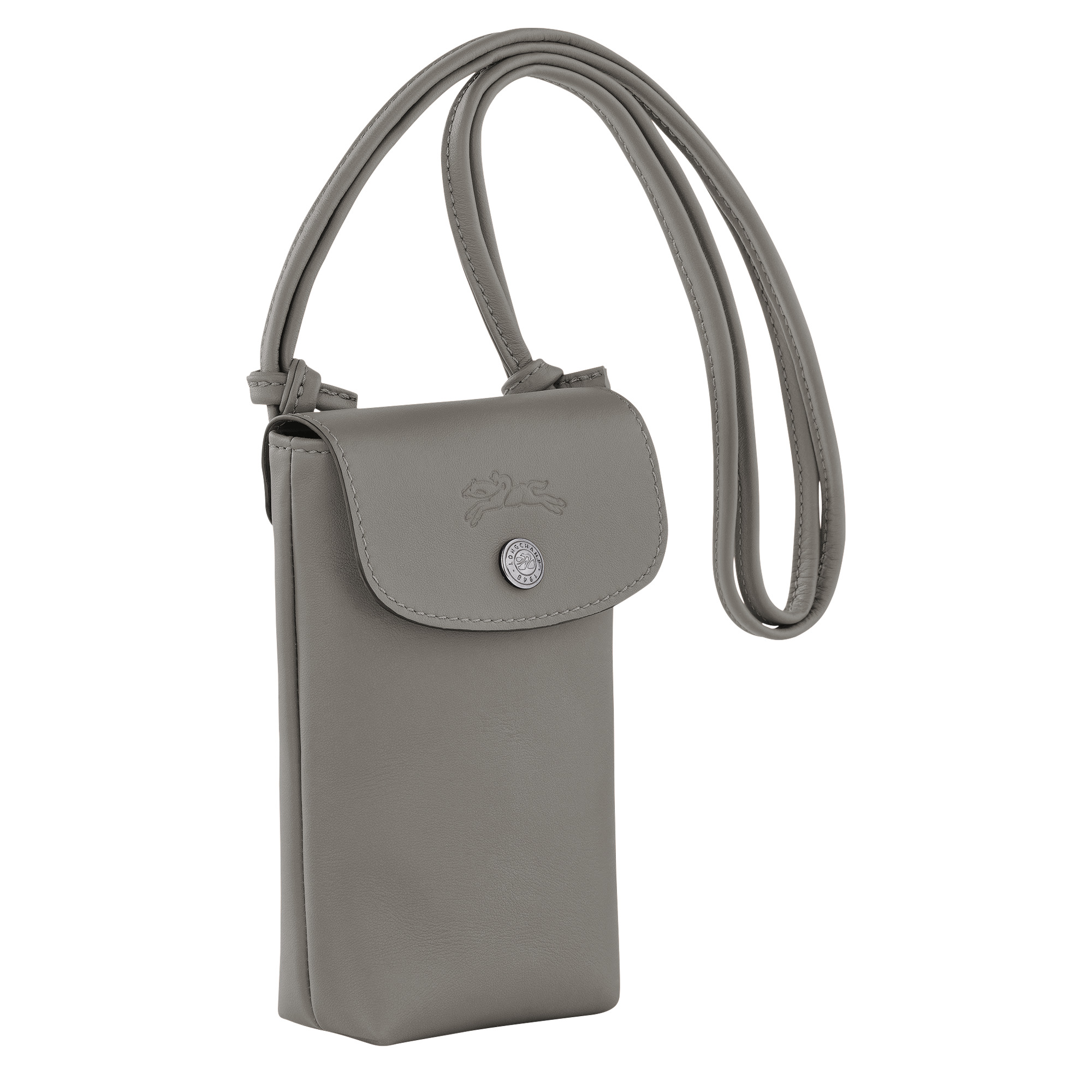 Le Pliage Xtra Phone case with leather lace Turtledove - Leather - 3