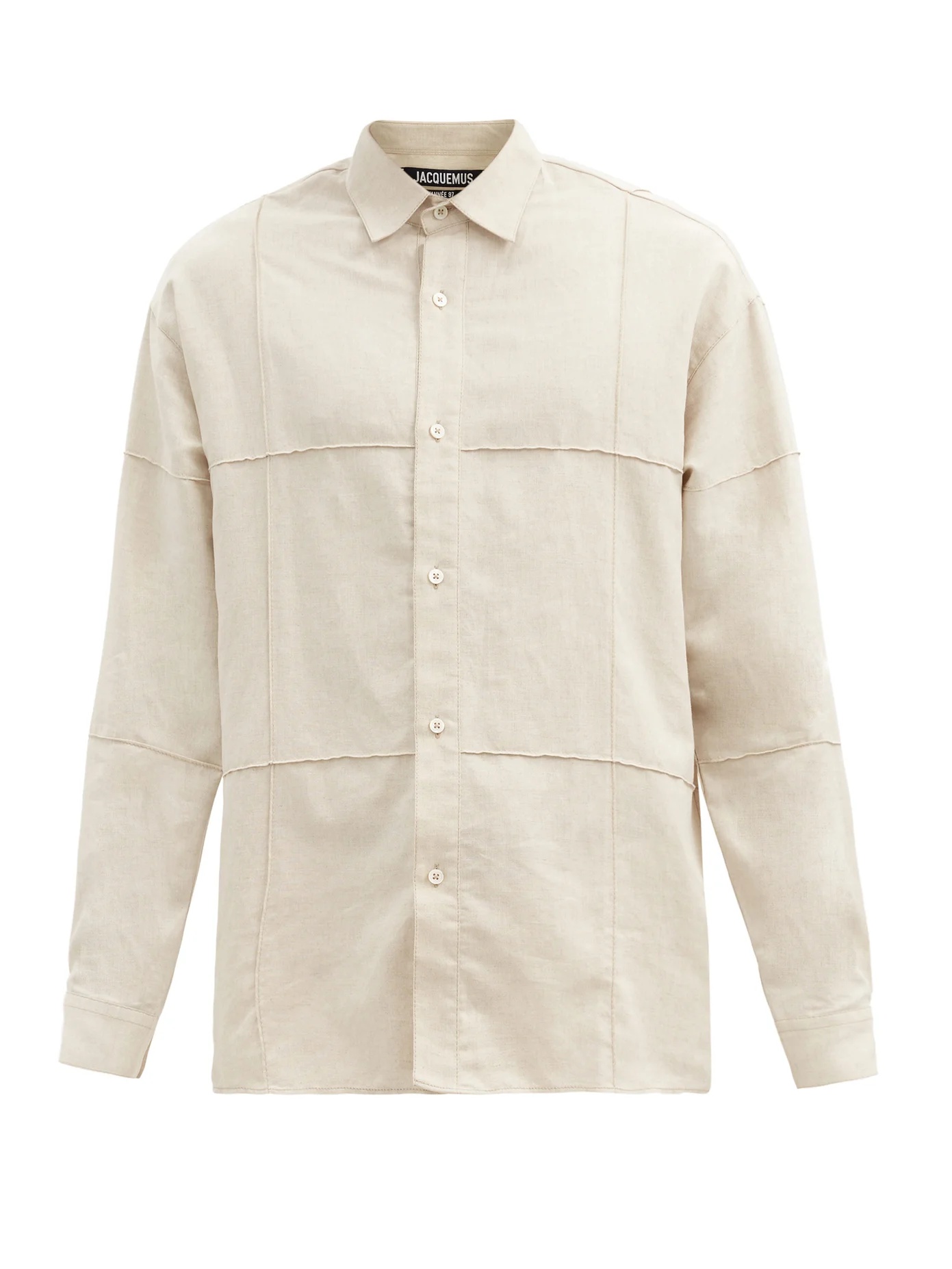 Pintucked-seam cotton-blend canvas shirt - 1