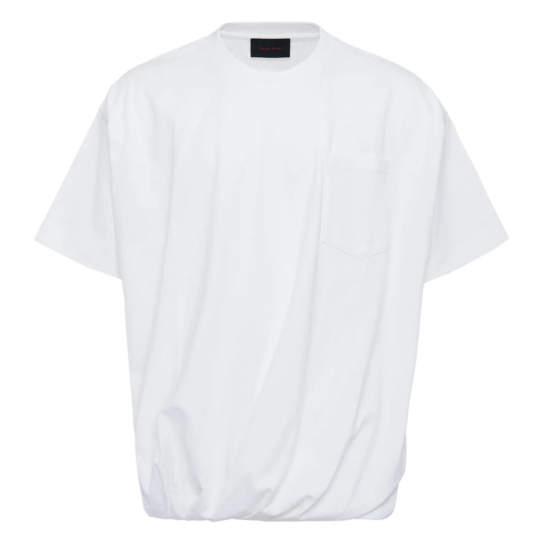 Draped Bubble Hem T-Shirt - 1