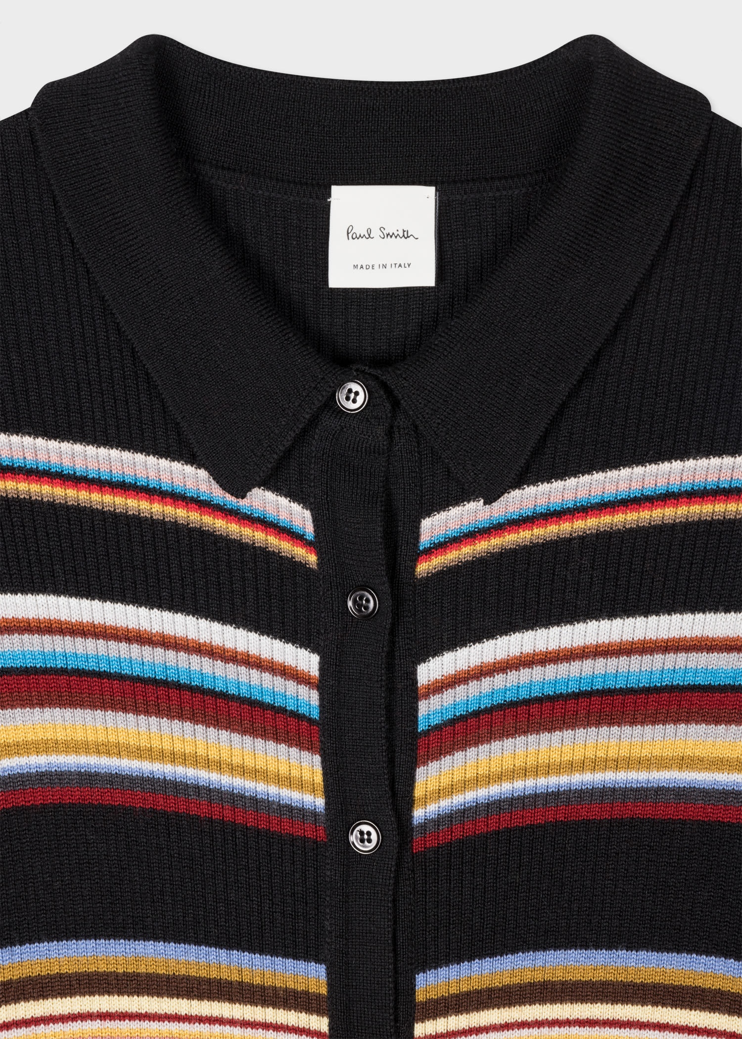'Signature Stripe' Knitted Wool Shirt Dress - 2