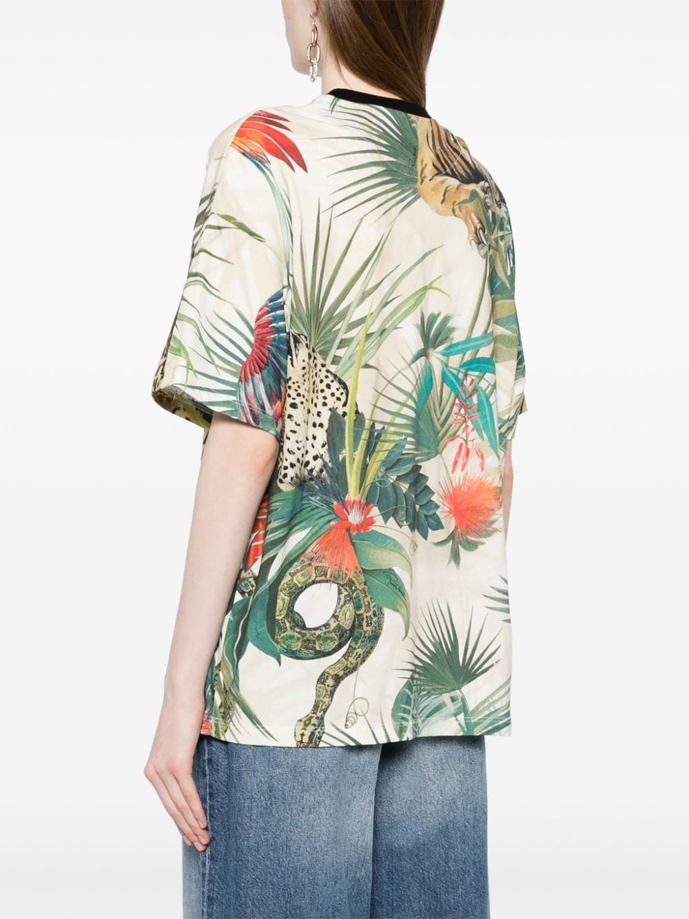 jungle print T-shirt - 4