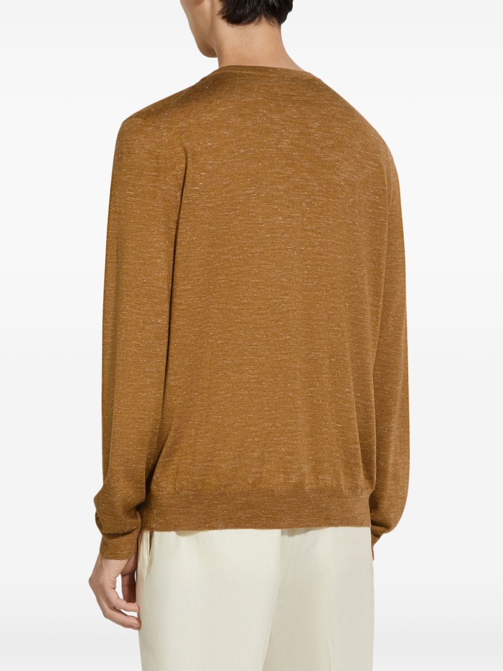 mélange crew-neck sweater - 3