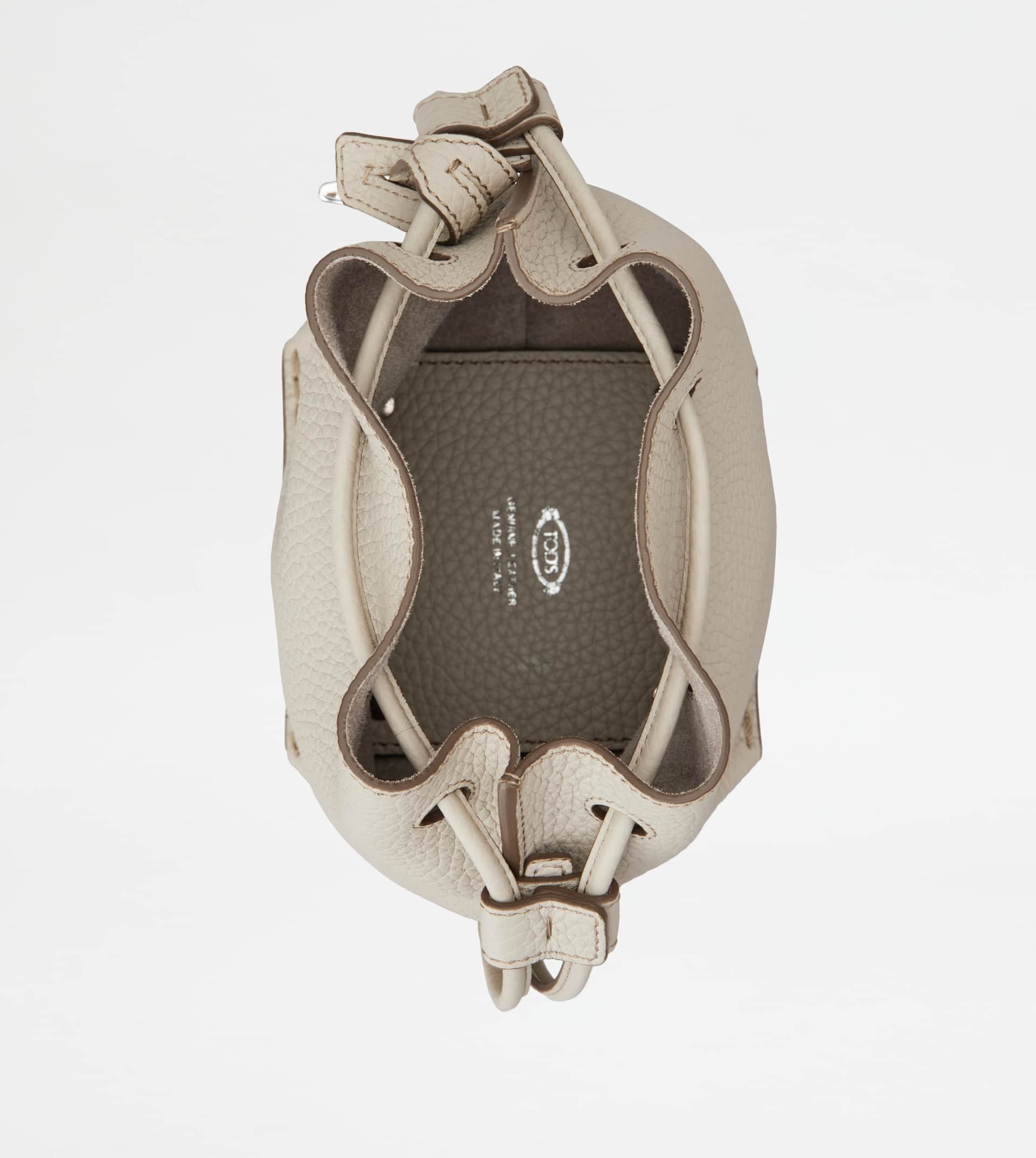 BUCKET BAG IN LEATHER MICRO - OFF WHITE - 4