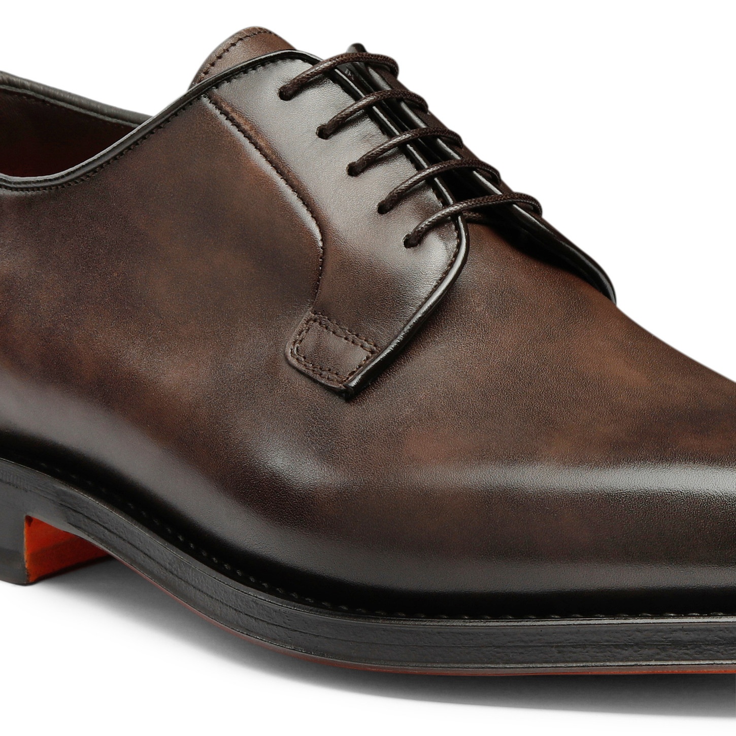 Men’s polished brown leather Derby shoe - 6