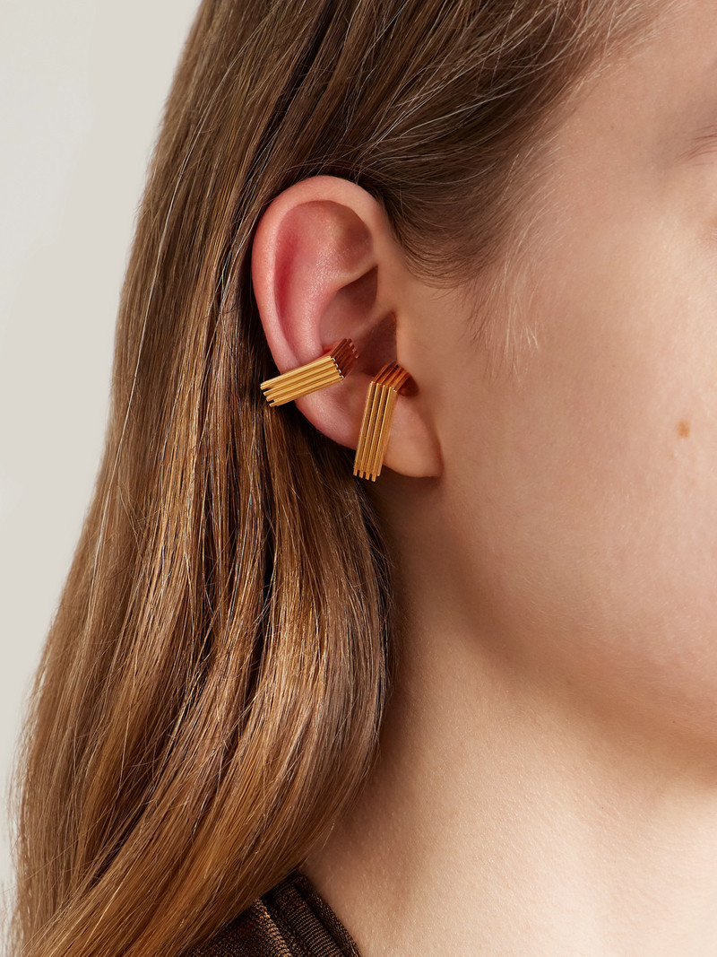 KHAITE Empire Set Of Two Gold-plated Ear Cuffs outlook
