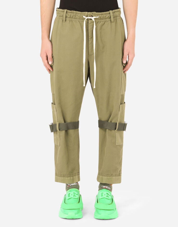 Cotton cargo pants with laces - 1