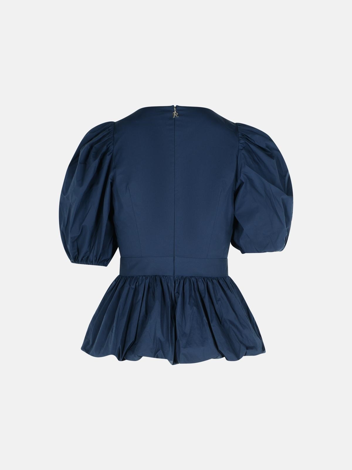 DARK BLUE COTTON BLOUSE - 3