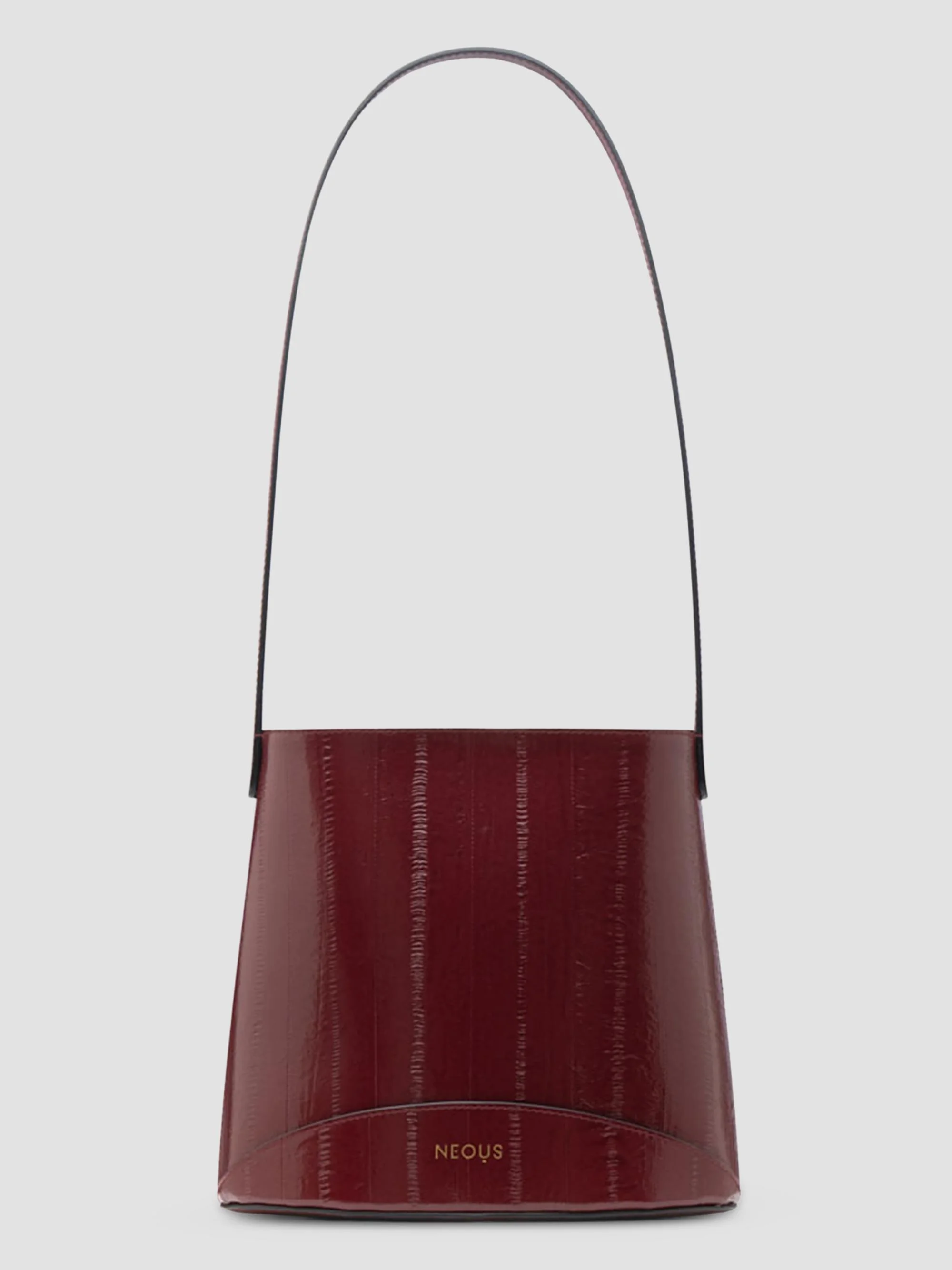 Women's Pardalis 2.0 Eel-Print Leather Shoulder Bag - Burgundy - 1