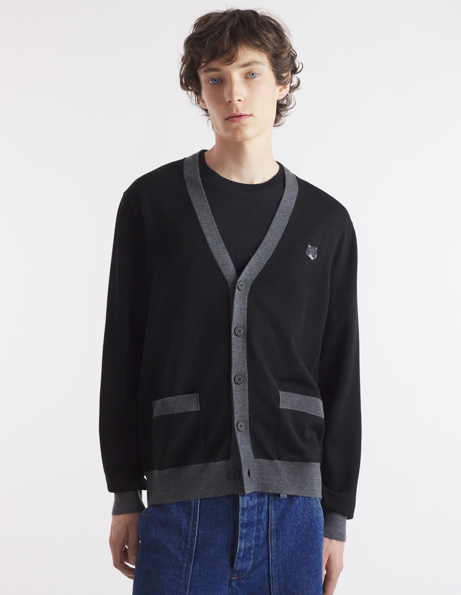 BOLD FOX HEAD PATCH BI-COLOR CARDIGAN - 3