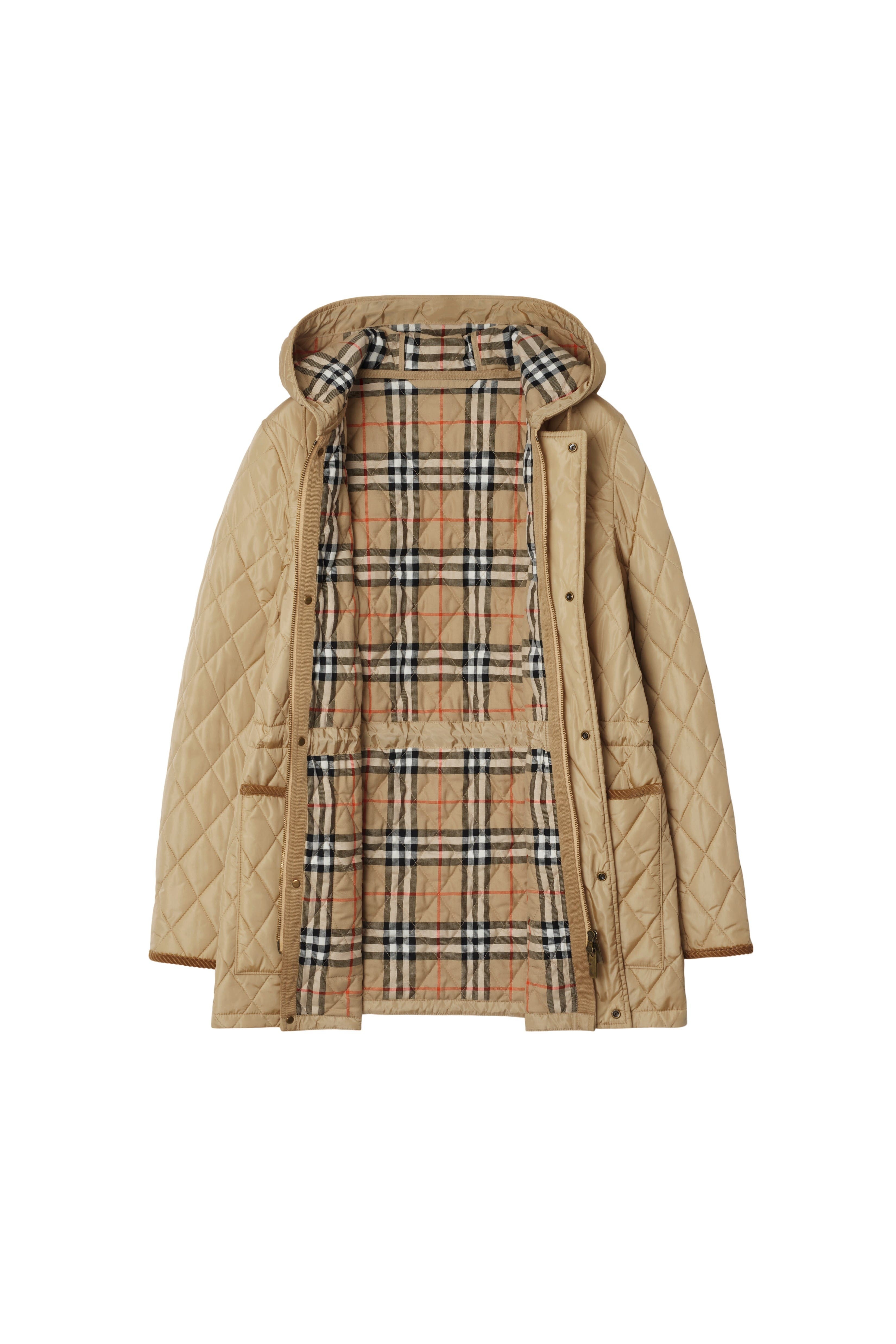 burberry Quilted Nylon Devon Parka in Flax at Nordstrom - 6