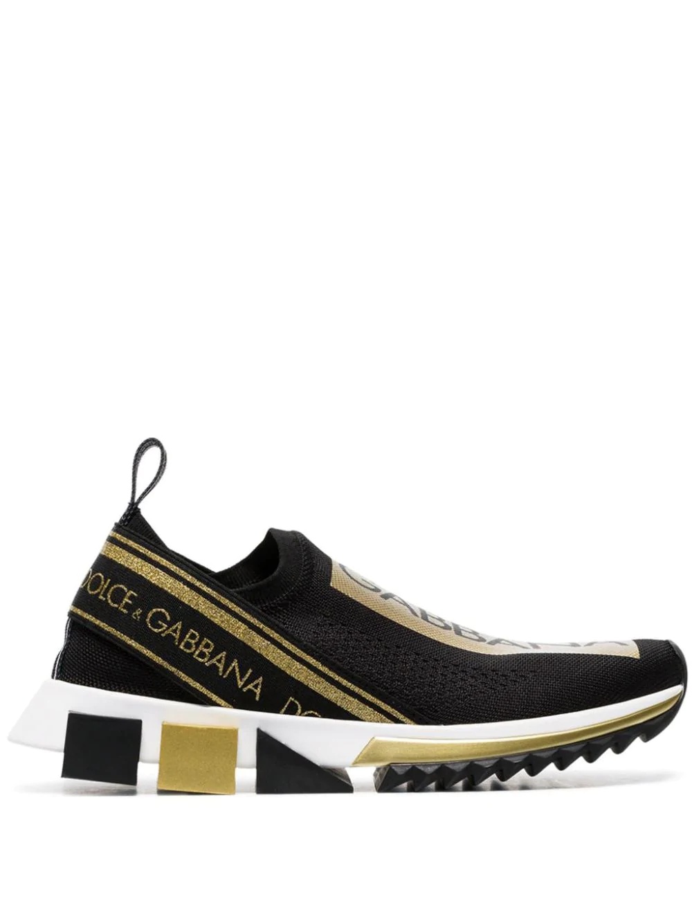 black and gold atletica stretch slip-on sneakers - 1