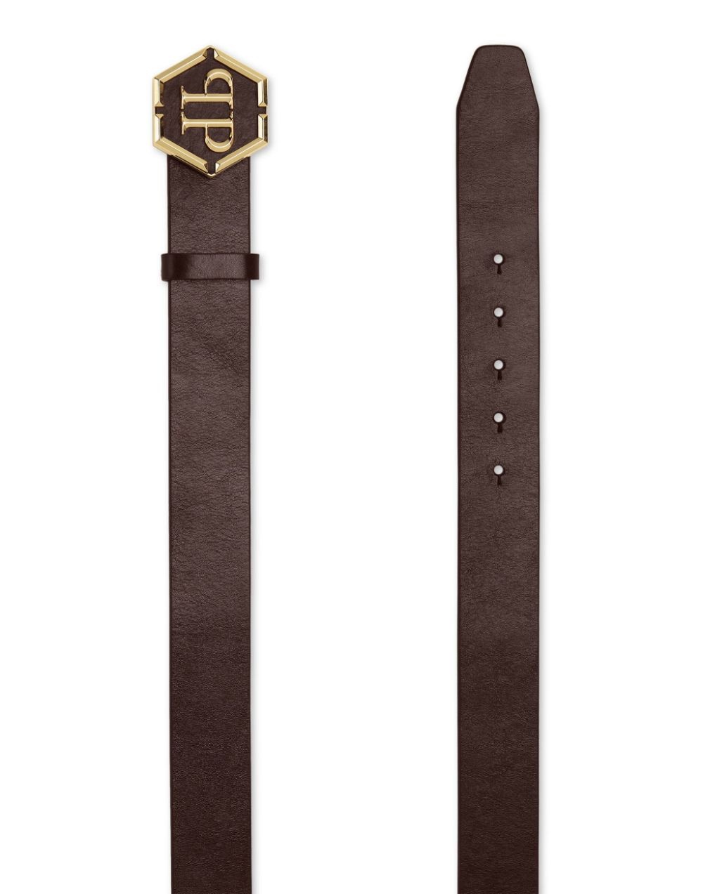 logo-buckle leather belt - 2