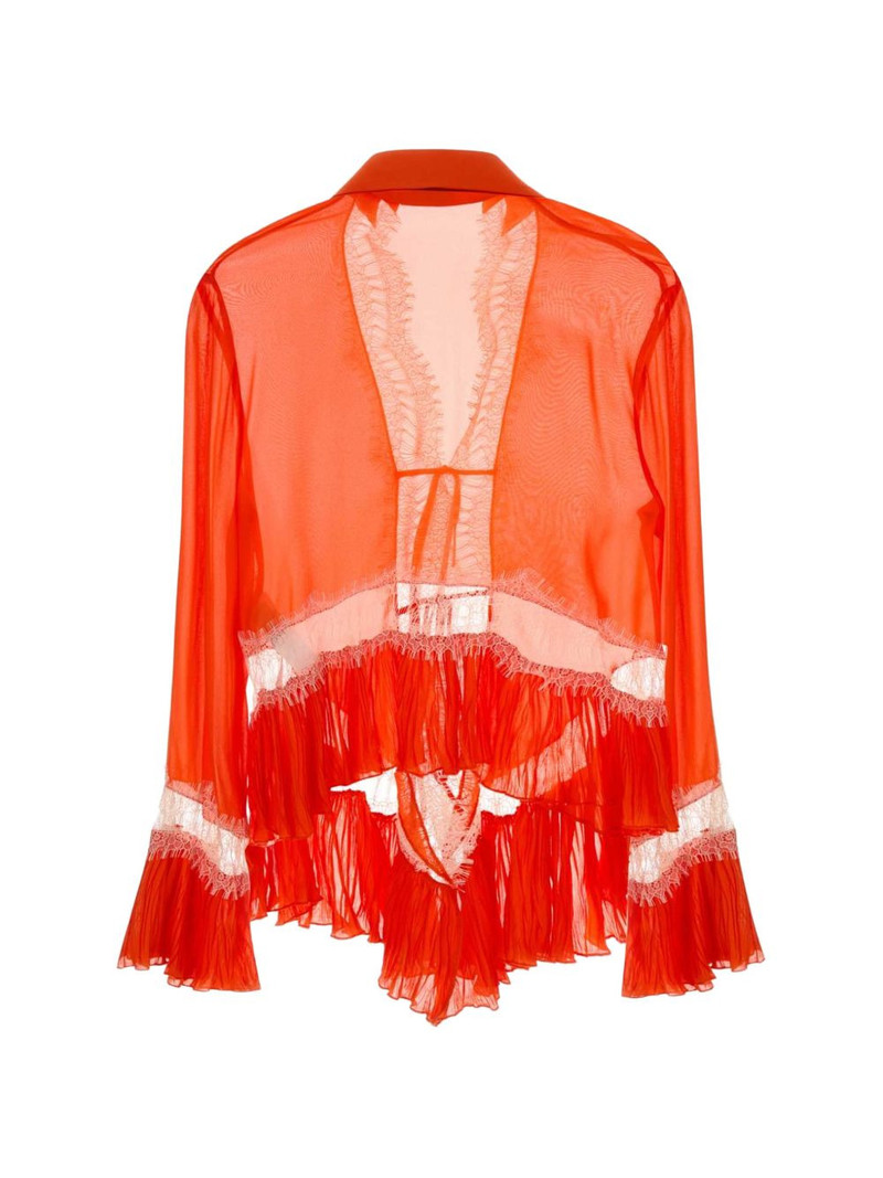 Blumarine lace ruffled blouse outlook