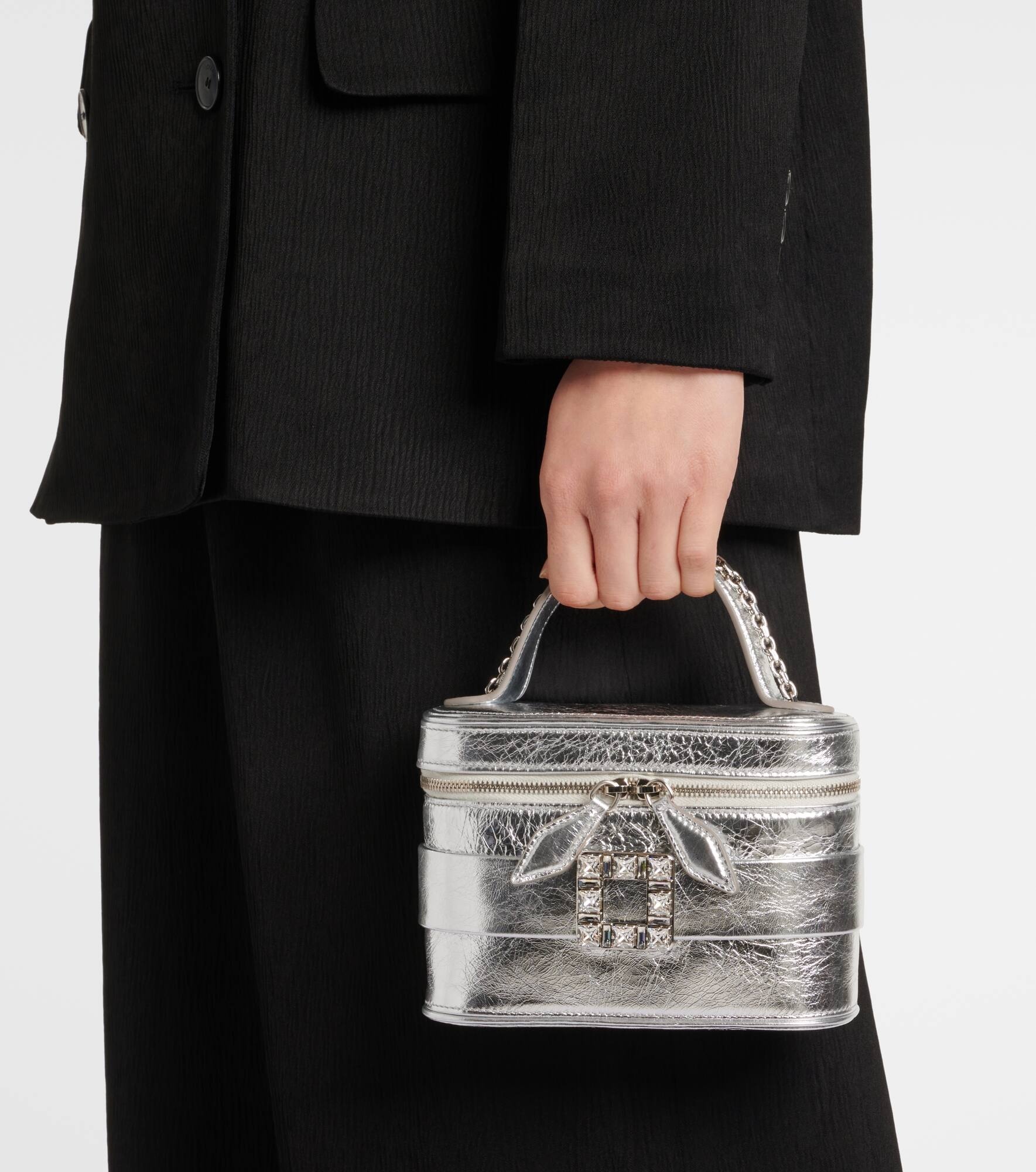 Metallic leather vanity bag - 6