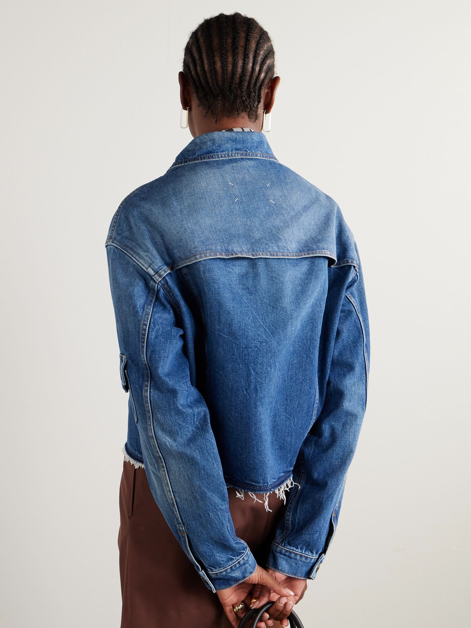 Sports frayed denim jacket Mid denim - 4