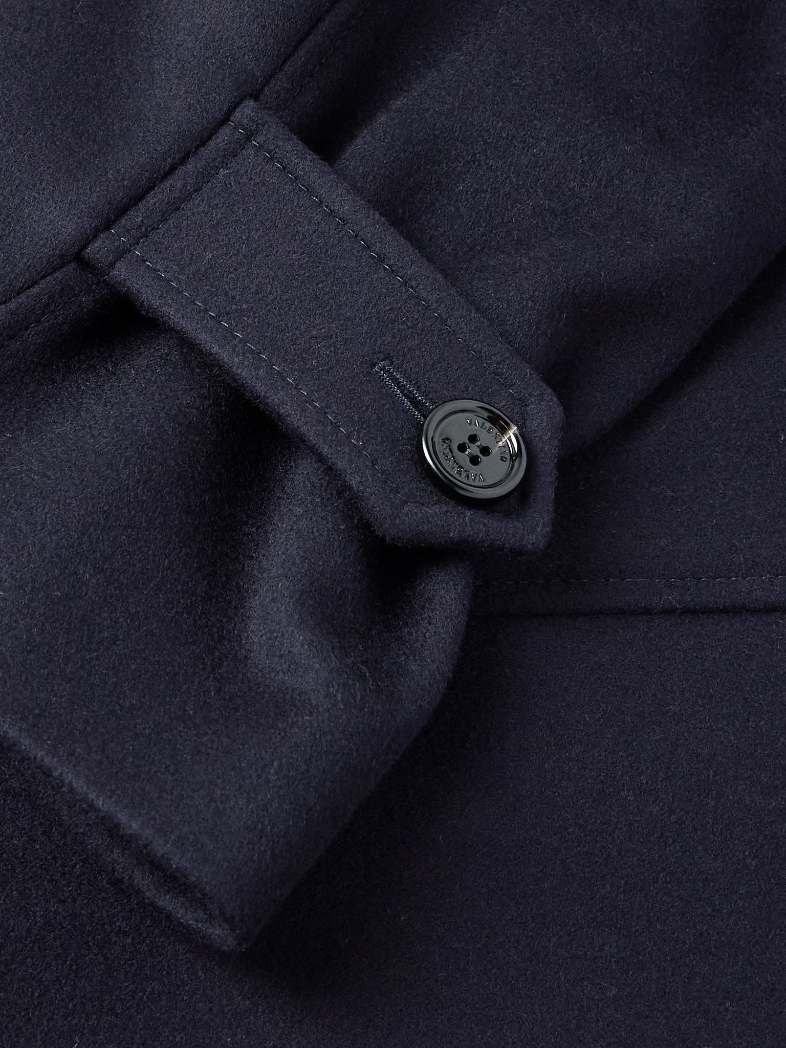 Oversized Wool and Cashmere-Blend Coat Navy - 6